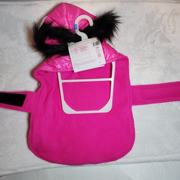 Justice Pet Puffer Jacket Pink with Hood Reversible Dog Coat Size Small NWT - Picture 4 of 10